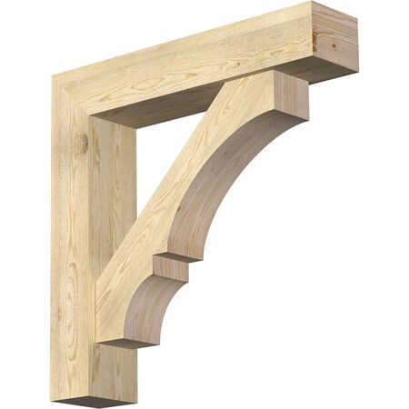 Ekena Millwork Balboa Block Rough Sawn Bracket w/ Offset Brace, Douglas Fir, 8"W x 38"D x 38"H BKT0806X38X38BOA05RDF